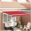 Manual Utdragbar Markis Röd 300x250 cm, Markis Ersättningsduk för 3x2,5 m Ram Röd vidaXL 2,5m x 2m – miniatyr 1