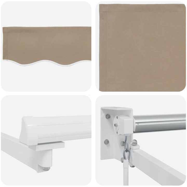 Manuell Hopfällbar Markis Beige 300x25, Markis Ersättningstyg för 3x2.5 m Ram Beige vidaXL Medel – bild 8