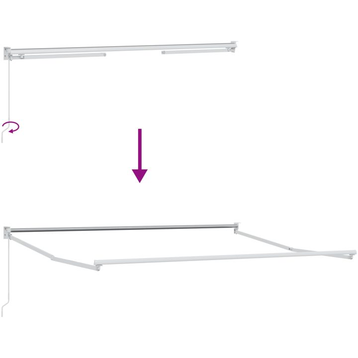 Manuell Hopfällbar Markis Beige 300x25, Markis Ersättningstyg för 3x2.5 m Ram Beige vidaXL Medel – bild 9