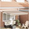 Manuell Hopfällbar Markis Beige 300x25, Markis Ersättningstyg för 3x2.5 m Ram Beige vidaXL Medel – miniatyr 1