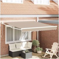 Manuell Hopfällbar Markis Beige 300x25, Markis Ersättningstyg för 3x2.5 m Ram Beige vidaXL