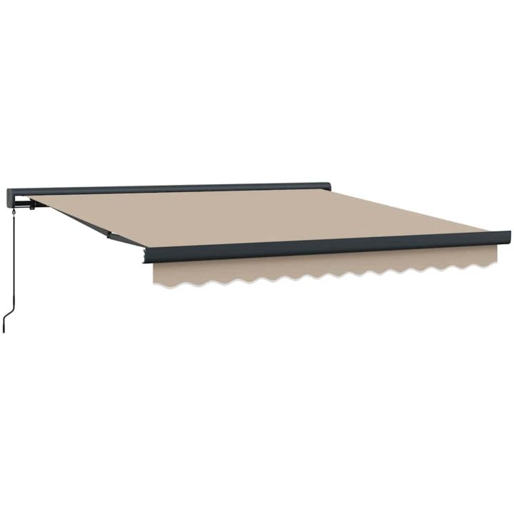 Manuell hopfällbar markis beige, Markis ersättningstyg för ram beige vidaXL 300 x 250 cm – bild 2