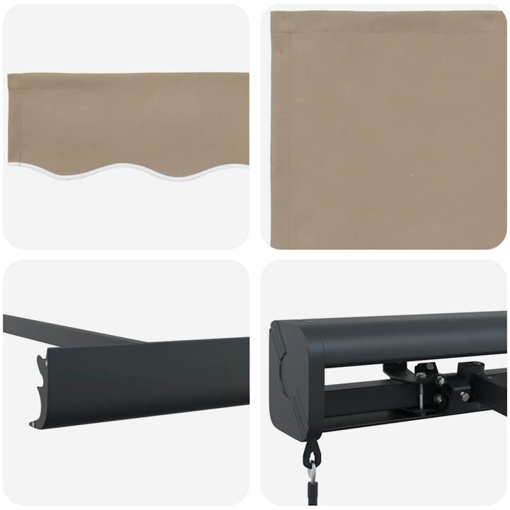 Manuell hopfällbar markis beige, Markis ersättningstyg för ram beige vidaXL 300 x 250 cm – bild 8