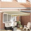 Manuell Hopfällbar Markis Grön och Gul 300x25, Markis Ersättningstyg för 3x2.5 m Ram Grön och Gul vidaXL Medium – miniatyr 1