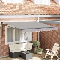 Manuell Hopfällbar Markis Ljust Grå 300x250 cm, Markis Ersättningstyg för 3x2.5 m Ram Ljust Grå vidaXL