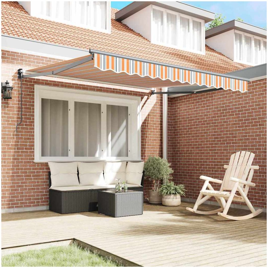 Manuell Hopfällbar Markis Multicolor Rand 300x250 cm vidaXL Large – bild 3
