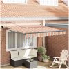 Manuell Hopfällbar Markis Multicolor Rand 300x250 cm vidaXL Large – miniatyr 1