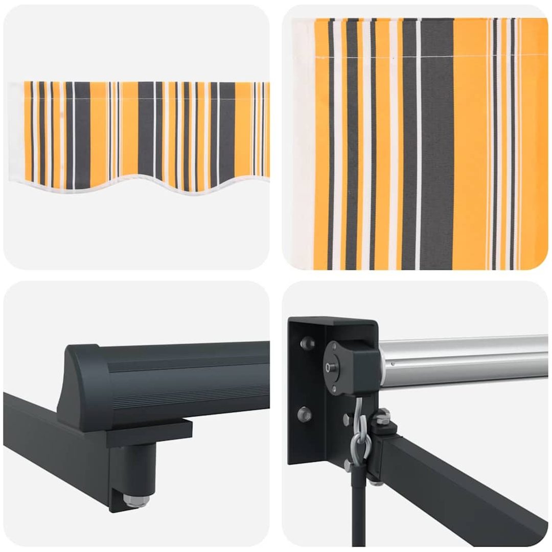 Manuell Hopfällbar Markis Multifärgad Rand 300x250 cm vidaXL Large – bild 8