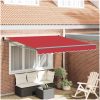 Manuell Hopfällbar Markis Röd 300x250 cm, Markis Ersättningsduk för 3x2.5 m Ram Röd vidaXL Stor – miniatyr 1