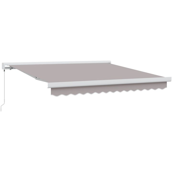 Manuell Infällbar Markis Ljusgrå, Markis Ersättningsduk för Ram Ljusgrå vidaXL 300 x 250 cm – bild 2