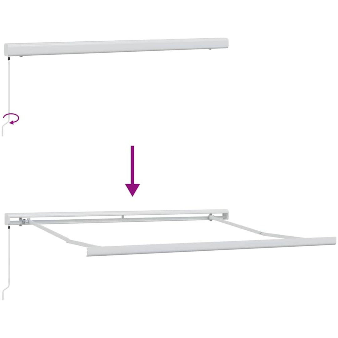 Manuell Infällbar Markis Ljusgrå, Markis Ersättningsduk för Ram Ljusgrå vidaXL 300 x 250 cm – bild 9
