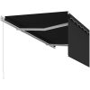 Manuell infällbar markis med rullgardin antracit vidaXL 3.5 x 2.5 m – miniatyr 5