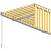 Manuell infällbar markis med rullgardin gul och vit vidaXL 3 x 2.5 m – miniatyr 5