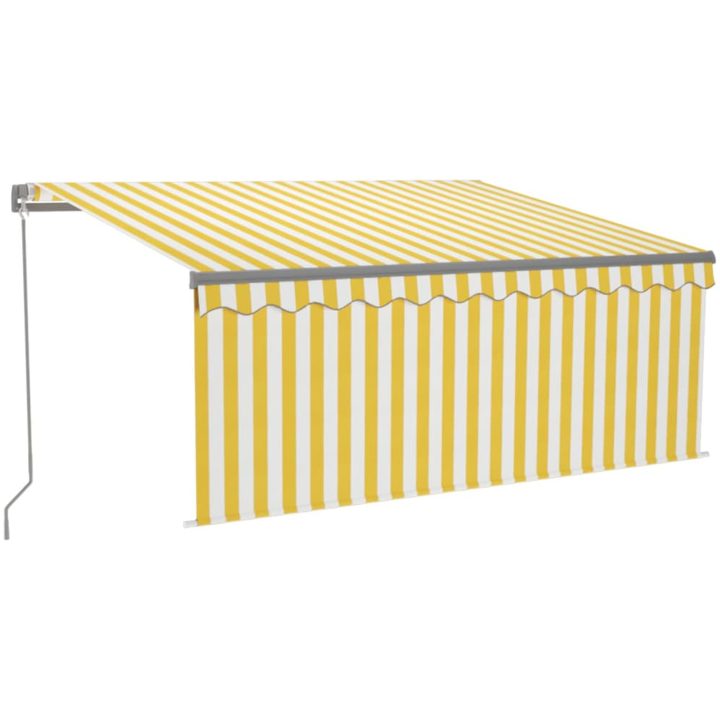 Manuell infällbar markis med rullgardin LED gul&vit vidaXL 3 x 2.5 m – bild 2