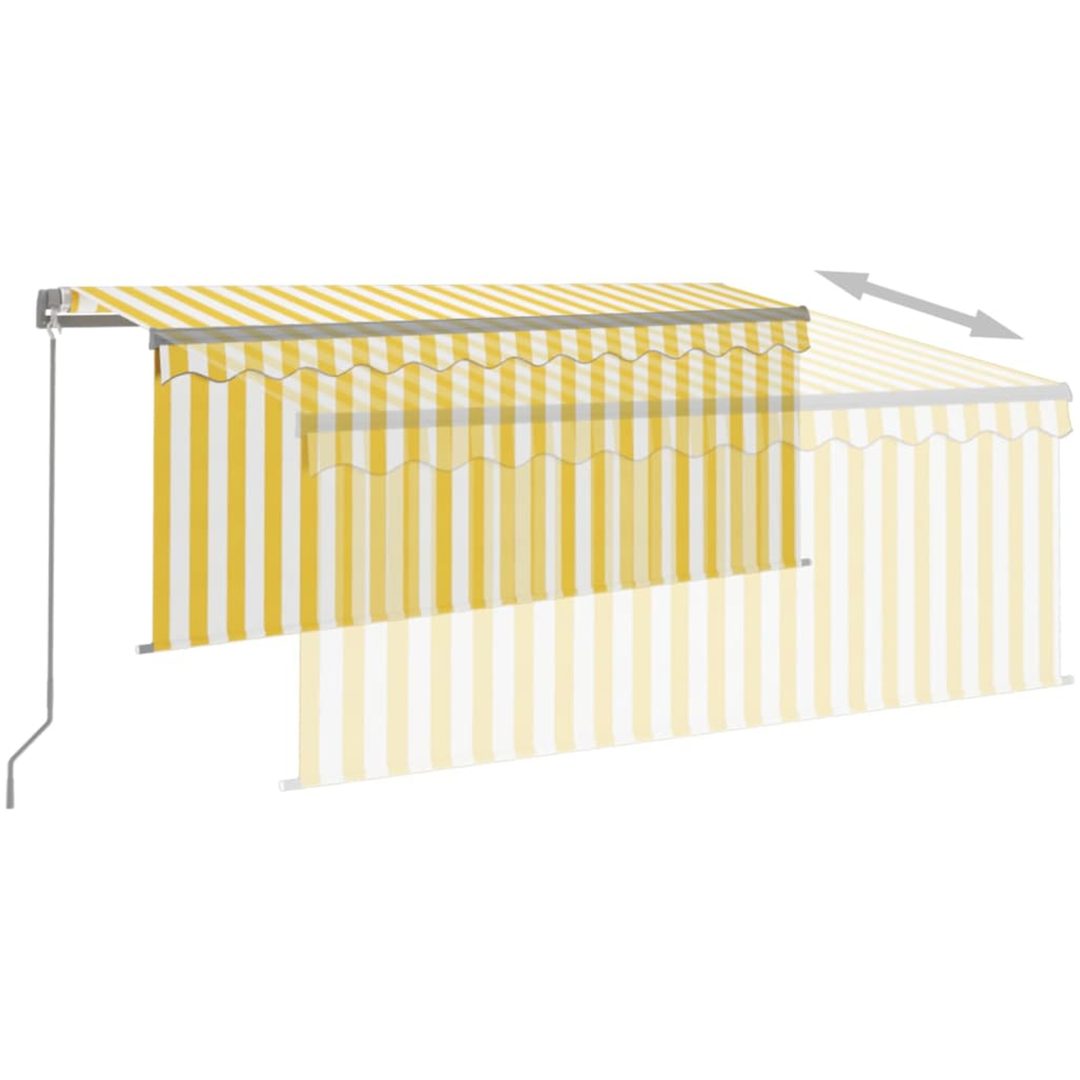 Manuell infällbar markis med rullgardin LED gul&vit vidaXL 3 x 2.5 m – bild 4