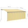Manuell infällbar markis med rullgardin LED gul&vit vidaXL 3 x 2.5 m – miniatyr 7