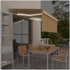 Manuell infällbar markis med rullgardin LED gul&vit vidaXL 3 x 2.5 m – miniatyr 1
