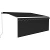 Manuell infällbar markis med rullgardin och LED antracit vidaXL 3 x 2.5 m – miniatyr 2