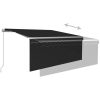 Manuell infällbar markis med rullgardin och LED antracit vidaXL 3 x 2.5 m – miniatyr 4