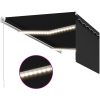 Manuell infällbar markis med rullgardin&LED antracit vidaXL 3.5 x 2.5 m – miniatyr 5