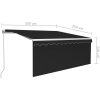 Manuell infällbar markis med rullgardin&LED antracit vidaXL 3.5 x 2.5 m – miniatyr 7