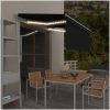 Manuell infällbar markis med rullgardin&LED antracit vidaXL 3.5 x 2.5 m – miniatyr 1