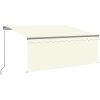 Manuell infällbar markis med rullgardin&LED gräddvit vidaXL 3.5 x 2.5 m – miniatyr 2