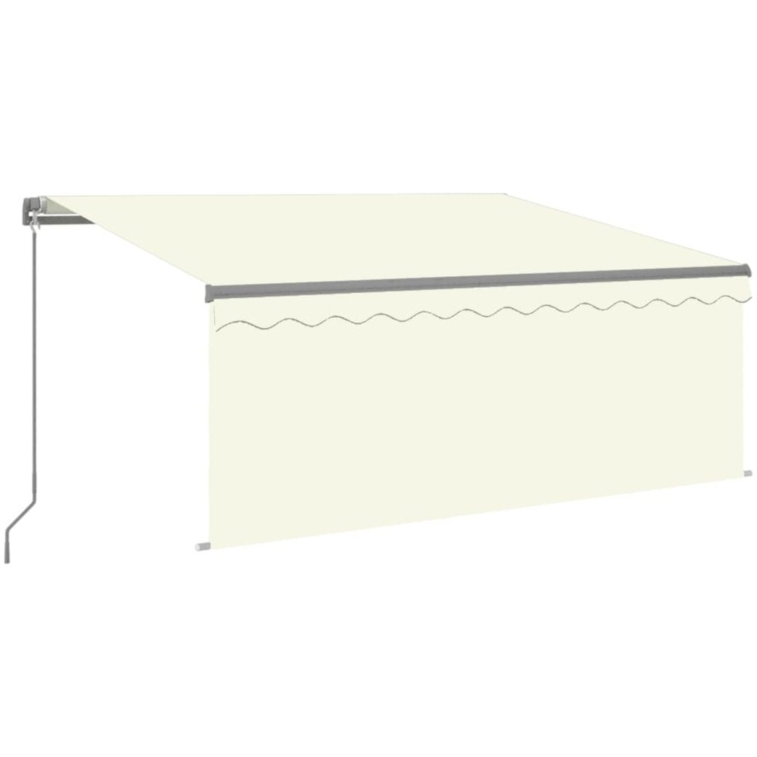 Manuell infällbar markis med rullgardin&LED gräddvit vidaXL 3.5 x 2.5 m – bild 2