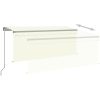 Manuell infällbar markis med rullgardin&LED gräddvit vidaXL 3.5 x 2.5 m – miniatyr 4