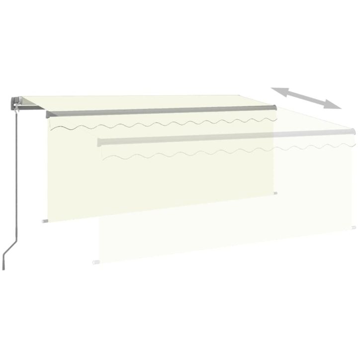 Manuell infällbar markis med rullgardin&LED gräddvit vidaXL 3.5 x 2.5 m – bild 4