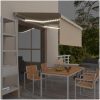 Manuell infällbar markis med rullgardin&LED gräddvit vidaXL 3.5 x 2.5 m – miniatyr 1