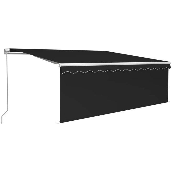 Manuell markis med rullgardin antracit vidaXL 4 x 3 m – bild 2