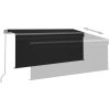 Manuell markis med rullgardin cm antracit vidaXL 3 x 2.5 m – miniatyr 4