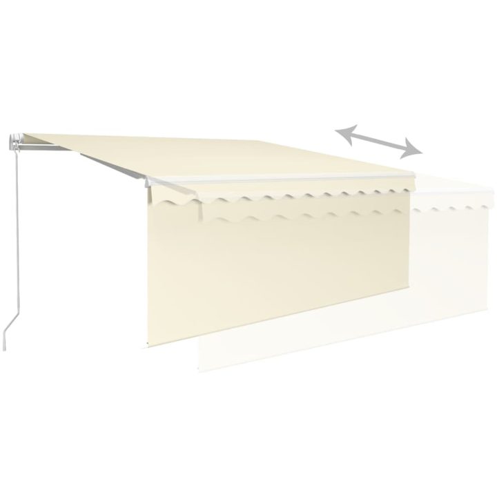 Manuell markis med rullgardin cm gräddvit vidaXL 3 x 2.5 m – bild 4