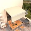 Manuell markis med rullgardin cm gräddvit vidaXL 3 x 2.5 m – miniatyr 1