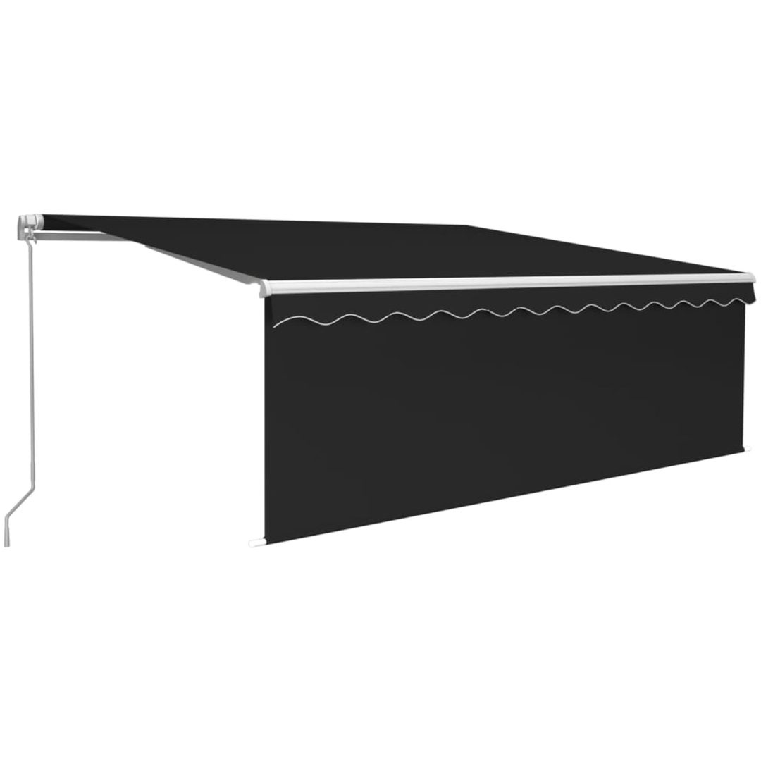 Manuell markis med rullgardin & LED antracit vidaXL 4 x 3 m – bild 2