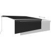 Manuell markis med rullgardin & LED antracit vidaXL 4 x 3 m – miniatyr 4