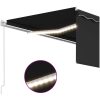 Manuell markis med rullgardin & LED antracit vidaXL 4 x 3 m – miniatyr 5