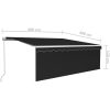Manuell markis med rullgardin & LED antracit vidaXL 4 x 3 m – miniatyr 7