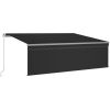 Manuell markis med rullgardin och LED antracit vidaXL 4.5 x 3 m – miniatyr 2