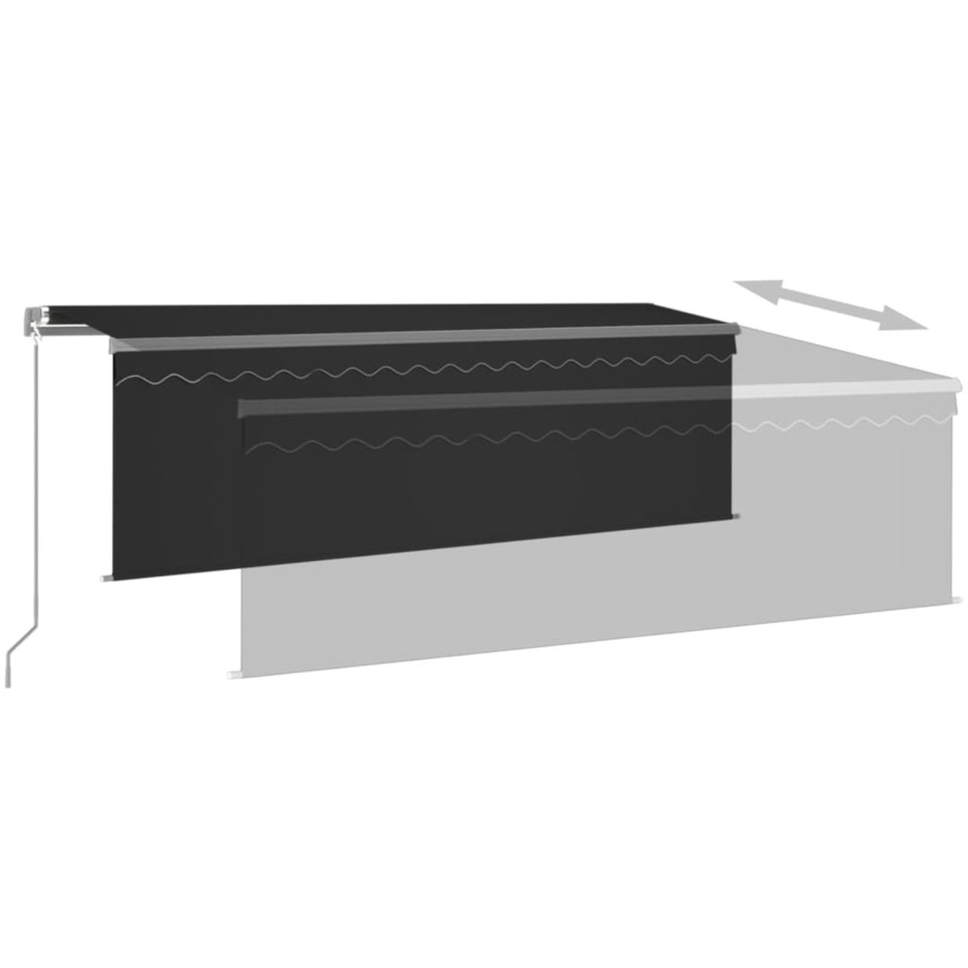 Manuell markis med rullgardin och LED antracit vidaXL 4.5 x 3 m – bild 4