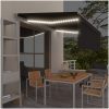 Manuell markis med rullgardin och LED antracit vidaXL 4.5 x 3 m – miniatyr 1