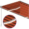 Manuell markis med rullgardin och LED orange/brun vidaXL 4.5 x 3 m – miniatyr 5