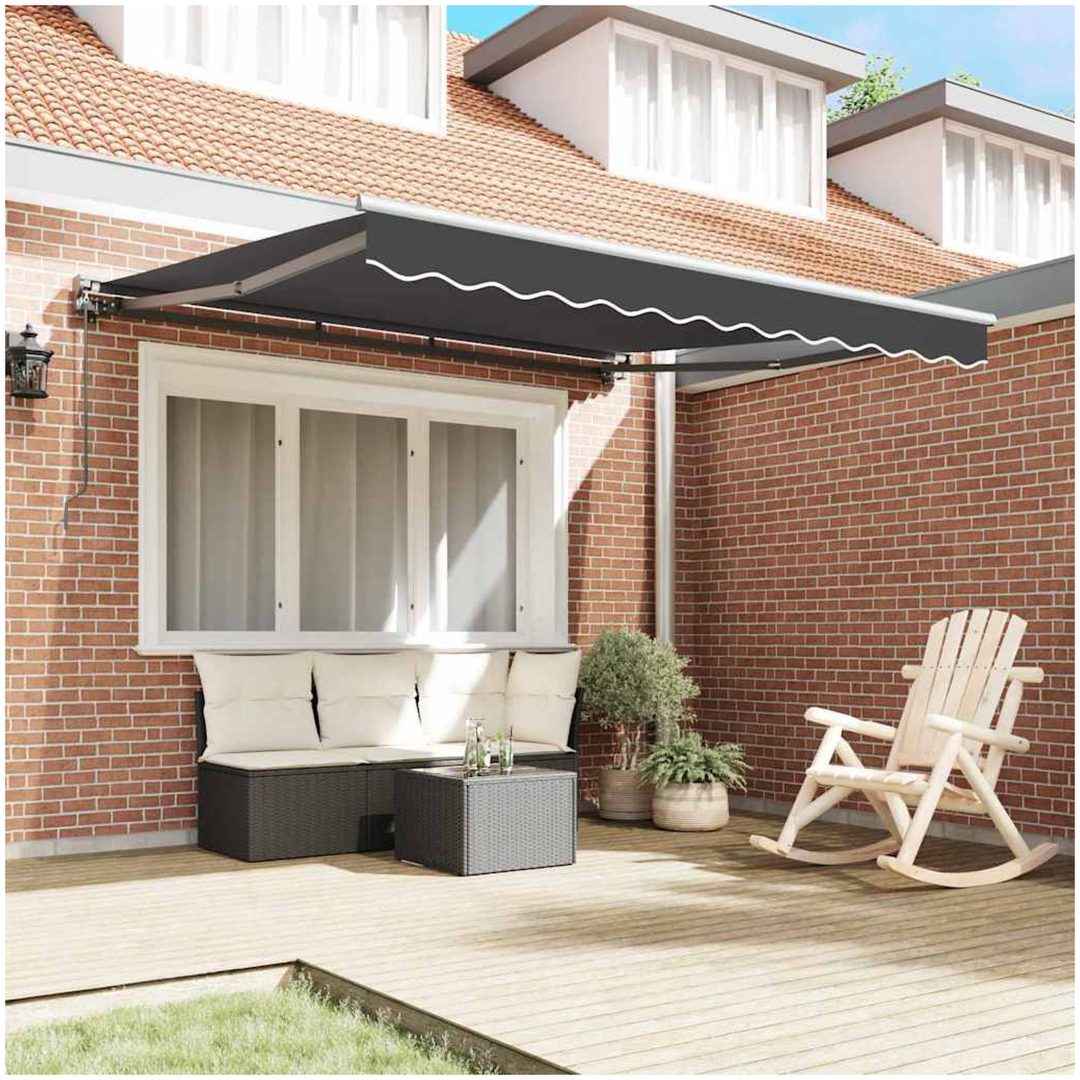 Manuell Utdragbar Markis Antracit vidaXL 3 x 2.5 meter – bild 3