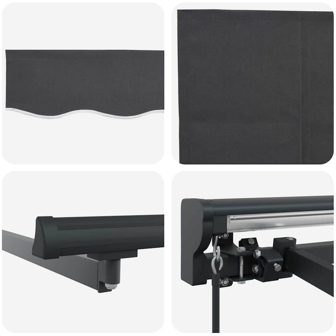 Manuell Utdragbar Markis Antracit vidaXL 3 x 2.5 meter – bild 8