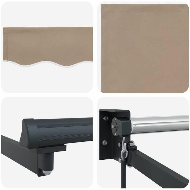 Manuell Utdragbar Markis Beige 300x250 cm, Markis Ersättningsduk för 3x2,5 m Ram Beige vidaXL Stor – bild 8