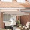Manuell Utdragbar Markis Beige 300x250 cm, Markis Ersättningsduk för 3x2,5 m Ram Beige vidaXL Stor – miniatyr 1