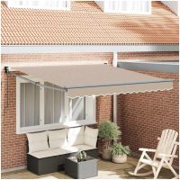 Manuell Utdragbar Markis Beige 300x250 cm, Markis Ersättningsduk för 3x2,5 m Ram Beige vidaXL