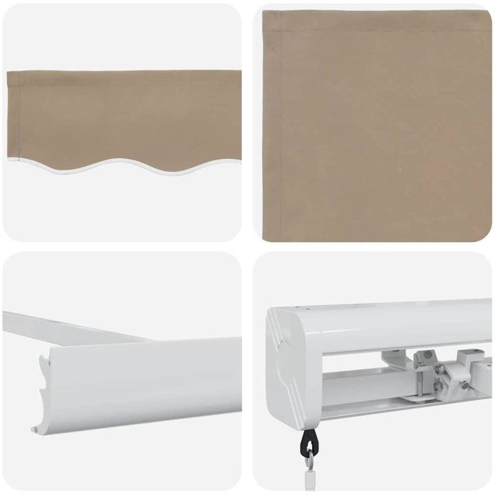 Manuell Utdragbar Markis Beige, Markis Ersättningstyg för Ram Beige vidaXL 300 x 250 cm – bild 8