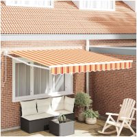Manuell Utdragbar Markis Gul och Orange 300x25 vidaXL